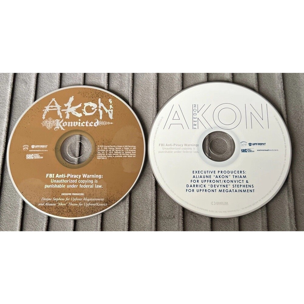Akon CD Lot of 2 Trouble + Konvicted, (2004, 2006) Rap R&B **NO CASES